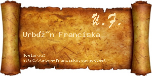 Urbán Franciska névjegykártya